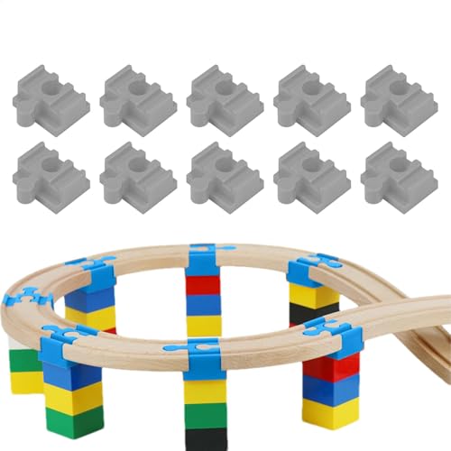 Gleisverbinder aus – Gleisadapter für Holzeisenbahn, Gleisverbinder-Set mit 10 Stück, Gleisadapter für Spielzeugeisenbahnen für Kinder ab 3 Jahren von Generic