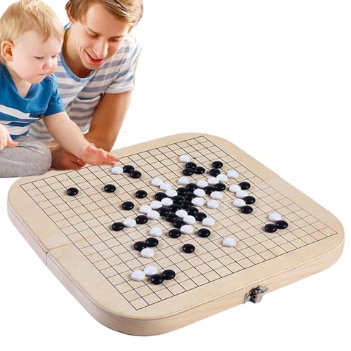 Go-Game-Brettset, Gomoku-Spielset, Go-Game-Dame aus Holz, faltbares Brettspielset, Family Board Go Game Party, Familienspiele für Kinder, und Mädchen von Generic