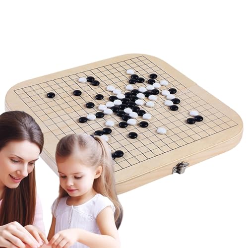 Go-Spielbrett, Go-Spielbrett-Set | Gomoku-Spielset | Holz-Go-Spiel-Dame, faltbares Brettspiel-Set, Familien-Brett-Go-Spielparty, Familienspiele für Kinder, und Mädchen von Generic