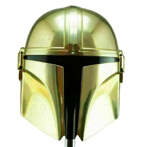 Golden Mandalorian Helm Deutscher Gothic Krieger Helm Bobafett Starwars Helm Mittelalter Stahl Rüstung Mandalorianer Helm LARP Kampf Rollenspiel Kostüme von Generic