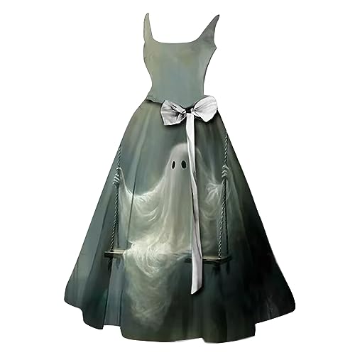 Gothic Kleid Damen,Retro Kleid Mittelalter Kostüm Retro Gothic Kleid Partykleid SchnürKleid Faschingskostüme Party Prinzessin Dress Karneval Halloween Party Kostüm (WA-Green, L) von Generic