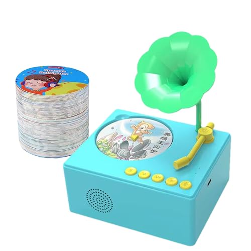 Grammophon für Kinder, Grammophon für Kinder, 96 Karten – Phonograph-Plattenspieler, Musikspielzeug für Kinder, interaktives Lernspielzeug für Kinder mit Phonograph-Geschichte, Musikspieler von Generic