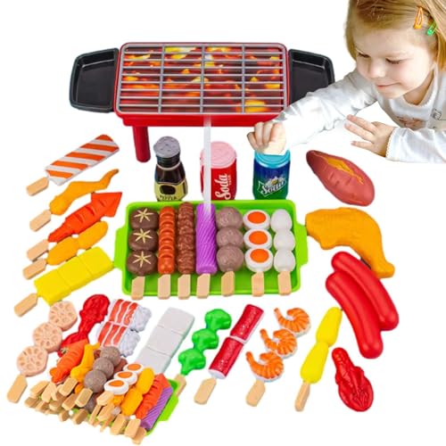 Grill-Küchenspielzeug, künstliches Essenszubehör für Rollenspiele Kinder-BBQ-Grill-Set |. Künstliches H-Lebensmittelzubehör zum Rollenspiel-Grillen |. Barbecue J mit Grillzubehör, interaktives Ki von Generic