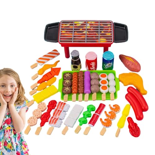 Grill-Küchenspielzeug, künstliches Essenszubehör zum Rollenspiel, Grillen – Grillspielzeug-Set, Rollenspiel-Kochspielset, interaktives Spielzeug für Kinder, Grillzubehör, Camping-Spielzeug, Geburtstag von Generic