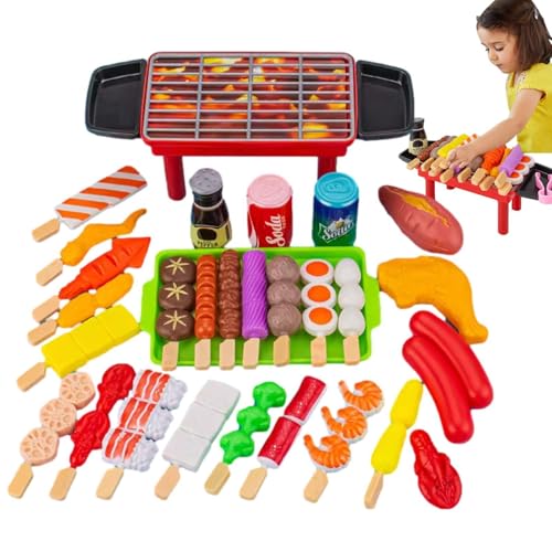 Grill-Küchenspielzeug | Zubehör für gefälschte Lebensmittel, Rollenspiel-Grillspielzeug-Set – Kochspielset, Campingspielzeug, interaktives Spielzeug für Kinder, Outdoor-Spielzeug, Geburtstagsgeschenke von Generic