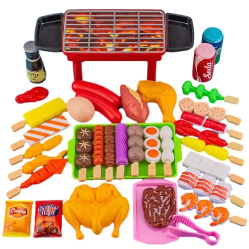 Grill-Küchenspielzeug | Zubehör für gefälschte Lebensmittel, Rollenspiel-Grillspielzeug-Set – Kochspielset, Campingspielzeug, interaktives Spielzeug für Kinder, Outdoor-Spielzeug, Geburtstagsgeschenke von Generic