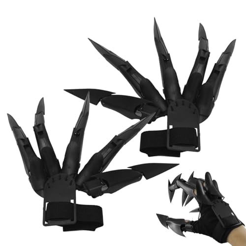 Gruselige Fingergelenke, Gruselige Skelett-Handhandschuhe - Tragbare schreckliche Fingerverlängerung,Gruselige Skeletthand- -Requisiten, 3D-gedruckte Knochenklaue für Hexengeist-Kostüm-Cosplay von Generic