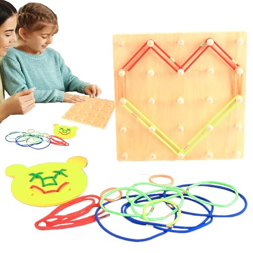 Gummibandspiel - Geometry Creative Nagel Board, Aufklärungsform -Puzzlespielzeug | Kreatives Rubberband -String -Seil, kreatives Bildungsspielzeug -Brettspiel für den Heimkindergarten von Generic