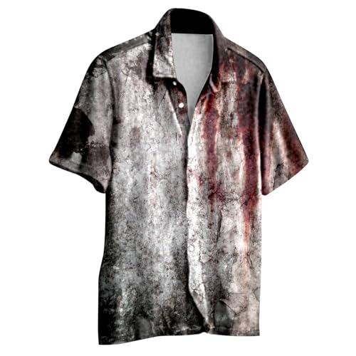 Halloween Hemd Herren Kurzarm Gruselig Kurzarmhemd mit Blutspritzer Blutige Hemden Button Down Lustige Blood Herrenhemd Freizeithemd Casual Locker Hawaiihemd Festival Halloweenhemd Für Männer Halloween Hemd Herren Kurzarm Gruselig Kurzarmhemd mit Blutspritzer Blutige Hemden Button Down Lustige Blood Herrenhemd Freizeithemd Casual Locker Hawaiihemd Festival Halloweenhemd Für Männer von Generic
