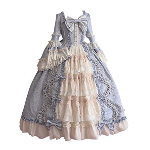 Halloween Karneval Kleid Damen Gebundene Taille Mittelalterliches Kleid Vampir Kostüm Mit Korsett Schnürung Fledermausärmel Gotisches Schwingendes Für Halloween Karneval Kostüm von Generic