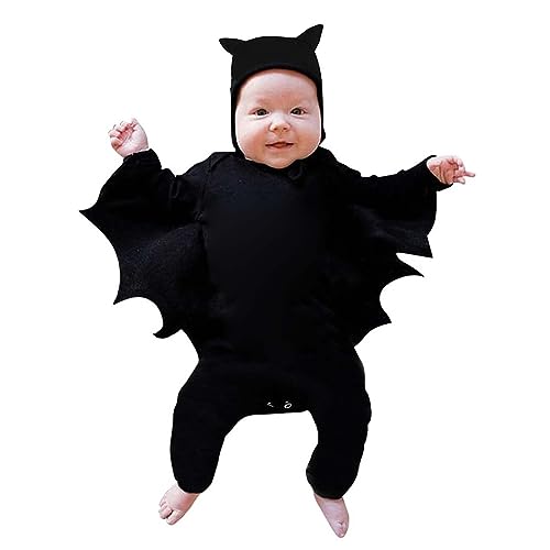 Halloween Kostüm Kinder Langarm Strampler Cartoon Drucke Cosplay Kostüm Hoodie Overall Schlafanzug Weihnachten Kinder Schlaf Overall Baby (A, 12-18 Months) von Generic