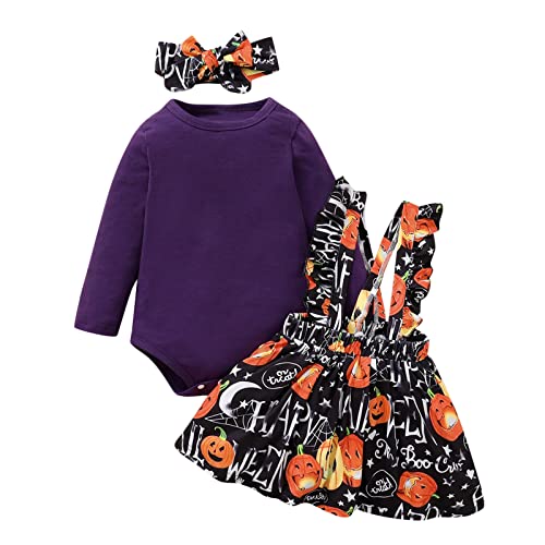 Halloween Kostüm - Meine ersten Halloween Outfits für Pumpkin Cosplay Baby Mädchen Fledermaus Kostüme Strampler Kleidung Set Skelett Lustige Strampler Karneval Verkleidung Outfit von Generic