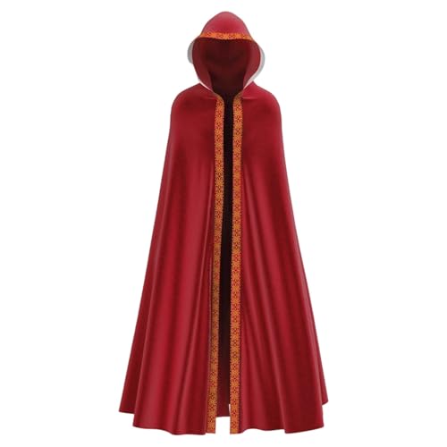 Halloween Kostüm Umhang, Unisex Kapuzenumhang Kostüm, Zaubererrobe Cape Mantel Schwarz Rot Vampirumhang Renaissance Umhangjacke Gothic Capelet Cosplay Mittelalter Outfit Für Halloween Mottoparty Halloween Kostüm Umhang, Unisex Kapuzenumhang Kostüm, Zaubererrobe Cape Mantel Schwarz Rot Vampirumhang Renaissance Umhangjacke Gothic Capelet Cosplay Mittelalter Outfit Für Halloween Mottoparty von Generic