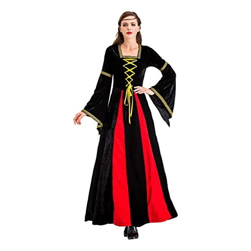 Halloween-Kostüme – Performance-Kostüm, weiches Halloween-Outfit | Bequemes Urlaubsoutfit, Nachtclub-Königin-Kostüm, langärmeliges Retro-Britisches Hofkönigin-Kleid für Weihnachten, Abschlussball, Par von Generic