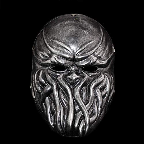 Halloween Maske Scary Creepy Alien Resin Mask Form Halloween Role Play Octopus Mask, Silber von Generic