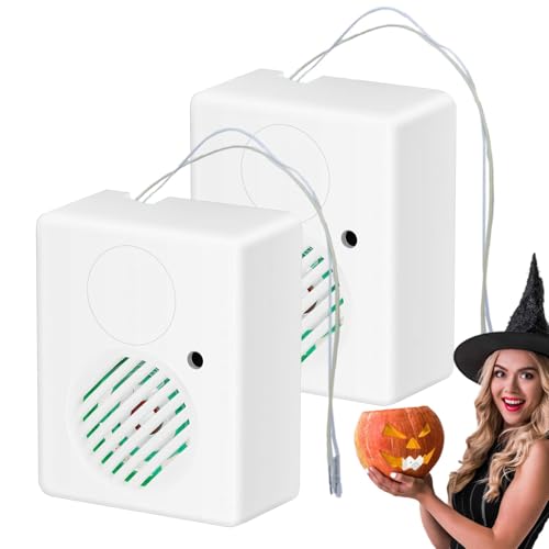 Halloween Sound Box,Halloween Sound Player | 2X tragbarer Soundsensor Halloween Scream Lautsprecher mit farbwechselnden LEDs - Horror-Gruselgeräusche, sprachaktivierte Requisiten für Haunted House von Generic