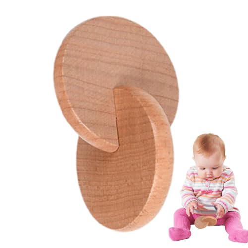 Hand-zu-Hand-Scheibe für Babys – ineinandergreifende Scheiben, Babyspielzeug aus Holz zum Trainieren des Griffs, Holzrassel für Babys | Holz Baby Neugeborenes Spielzeug für Klein von Generic