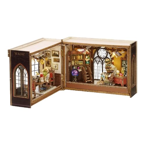 Handgefertigtes Puppenhaus, Puppenhaus aus Holz, Zimmeridee, Modellbausätze, Miniaturhaus, robustes Puppenhaus-Set, realistisches Puzzle von Generic