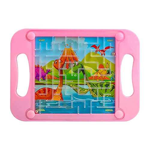 Handheld Labyrinth Geschicklichkeitsspiel, Screwball Scramble, Looping Louie Spiel, Flipperautomat, Murmelbahn, Labyrinthspiel, Slideway Spielzeug-Murmelbah (Rosa) von Generic