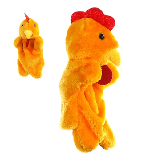 Handpuppe Huhn - Hühnerpuppe, Plüschtier-Fingerspielzeug | Lernspielzeug Huhn Handpuppe Weiches Huhn Plüschtier Spielzeug, Cartoon Plüschtier Handplüschpuppen für den Rollenspielunterricht von Generic