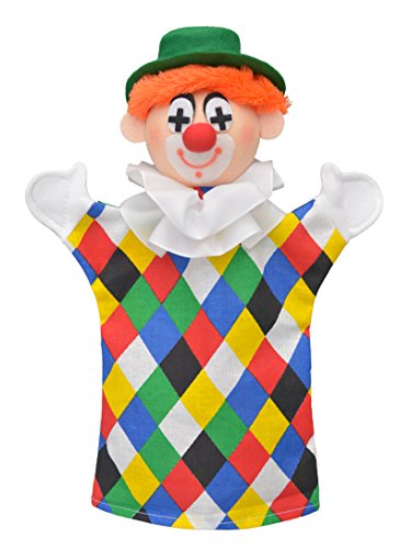 Handpuppe Märchenfigur Kasper Clown 28 cm, Ideal für Puppentheatre und Rollenspiele, für Kinder Baby Jungen Mädchen von Generic