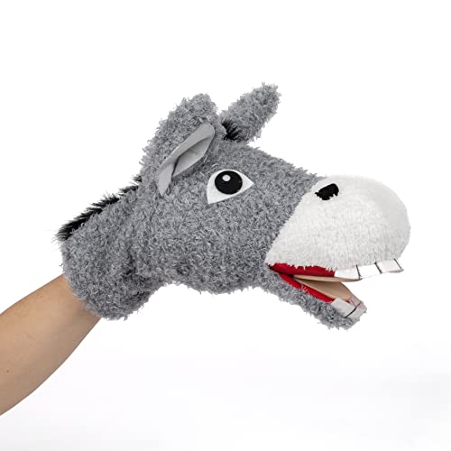 Handpuppe Tierhandpuppen Esel 34 cm, Grau, für Kinder Jungen Mädchen Babys von Generic