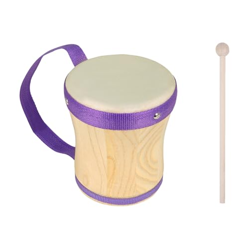 Handtrommel Handtrommeln für Erwachsene mit Stock Trommeloberteil Schaffell für Erwachsene für Auftritte, Partys Musikfestivals Urd922 (Purple, 13.5x13.5x15cm) von Generic