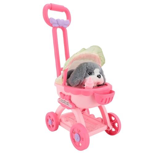 Haustier-Puppen-Kinderwagen-Spielzeug, Haustier-Kinderwagen-Spielspielzeug, Schiebewagen, Pädagogischer Hund, Großes Spielzeug mit Exquisiten Details, für und Mädchen (Heiser) von Generic