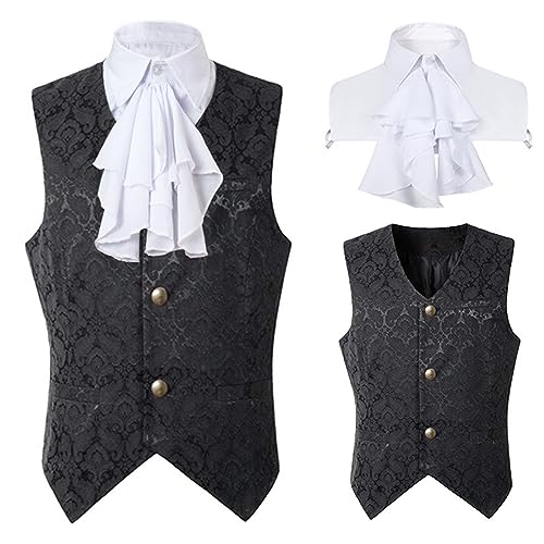 Herren Viktorianischen Weste, Königlicher Prinz Anzugweste Herren, Gothic Trachtenweste Elegant Mittelalter Anzug Weste Steampunk Gilet Halloween Outfit Hochzeit Trachtenwesten für Männer Herren Viktorianischen Weste, Königlicher Prinz Anzugweste Herren, Gothic Trachtenweste Elegant Mittelalter Anzug Weste Steampunk Gilet Halloween Outfit Hochzeit Trachtenwesten für Männer von Generic