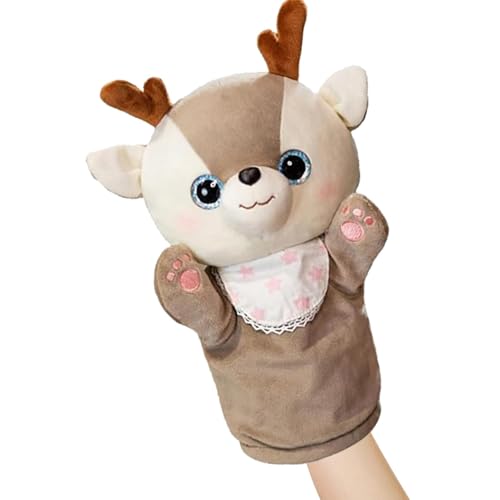 Hirsch-Handpuppe – Tier-Handpuppe, Plüsch-Hirsch-Spielzeug | Plüschhandpuppen, Geschichten Erzählende Tierhandpuppen Für Kinder Und Erwachsene, Plüschtierpuppenspielzeug, Stofftierhandpuppen von Generic