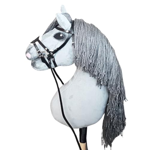 Hobby Horse Pferd GRAU 2 mit Köpfchen + Brustband GRATIS! / A3 von Generic