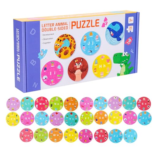 Hölzerne Alphabet Puzzle, Lernspielzeug Alphabet Figuren Puzzles, Pädagogisches Holz Doppelseitig Zählspiel Für Kinder Kleinkinder Vorschulkinder Heimunterricht Lernmittel Hölzerne Alphabet Puzzle, Lernspielzeug Alphabet Figuren Puzzles, Pädagogisches Holz Doppelseitig Zählspiel Für Kinder Kleinkinder Vorschulkinder Heimunterricht Lernmittel von Generic