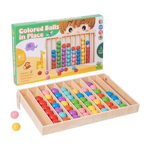 Hölzerne Farbsortierspiel - Bildungssortierung Spielzeug Bildungslernwerkzeuge Farbausweis Ball Set für Kleinkinder Lerntraining Spielzeug Frühschulpuzzle Hölzerne Lernmaterialien intelligente Entwick Hölzerne Farbsortierspiel - Bildungssortierung Spielzeug Bildungslernwerkzeuge Farbausweis Ball Set für Kleinkinder Lerntraining Spielzeug Frühschulpuzzle Hölzerne Lernmaterialien intelligente Entwick von Generic