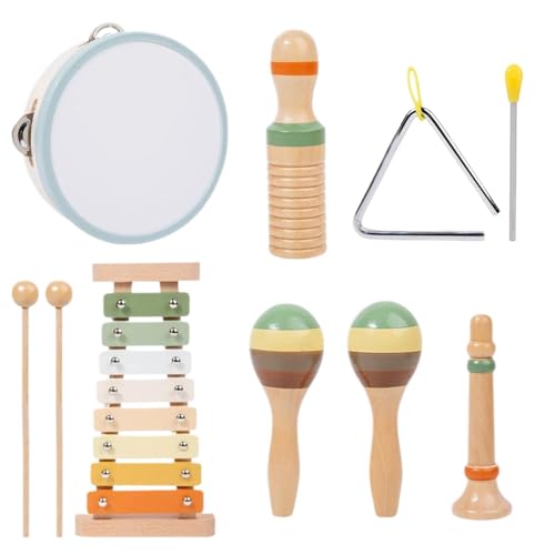 Hölzerne Percussion Set - Natural Early Learning Musical Toys - Kinder Percussion Musikspiel Set für Zuhause, Schule, Kindergarten, Kindergarten von Generic