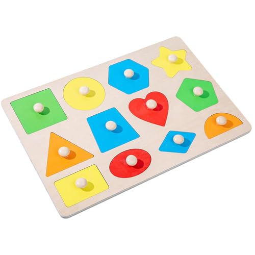 Hölzerne Vorschule Formpuzzle, Vorschulpädagogik Lernen Spielzeug für Kinder, Rätsel Bunte Form Matching Brettspiel von Generic