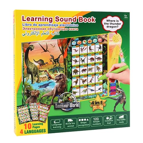 Hörbücher - Soundbücher für Kinder | Elektronische Spielzeuge Sound Books | Interaktive Bücher Bildungsspielzeug, Laute Bücher im spanischen englischen Arabischen Russen, 23,5x2x25.5cm von Generic