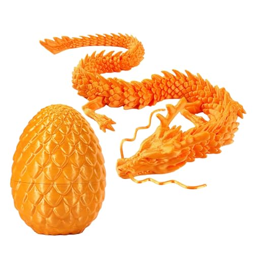 Holdes Kristall-Drachen-Figur-, 3D Gedrucktes Drachenei,Dragon Egg, Bewegliche Gelenke Drache Mit Ei,3D-Gedruckter Überraschungsdrache Im Ei, Voller Beweglicher Drache,Mysteriöse Dracheneier von Generic