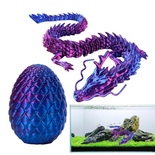 Holdes Kristall-Drachen-Figur-, 3D Gedrucktes Drachenei,Dragon Egg, Bewegliche Gelenke Drache Mit Ei,3D-Gedruckter Überraschungsdrache Im Ei, Voller Beweglicher Drache,Mysteriöse Dracheneier von Generic