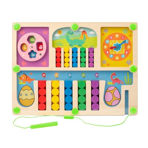 Holz Farbe Sortierspielzeug, magnetisches Labyrinthspielzeug - Uhrfunktion magnetische bewegliche Rätsel für Kinder,Gehirn Teasers Logik-Brettspiel für Kindergartenbedarf Holz Farbe Sortierspielzeug, magnetisches Labyrinthspielzeug - Uhrfunktion magnetische bewegliche Rätsel für Kinder,Gehirn Teasers Logik-Brettspiel für Kindergartenbedarf von Generic