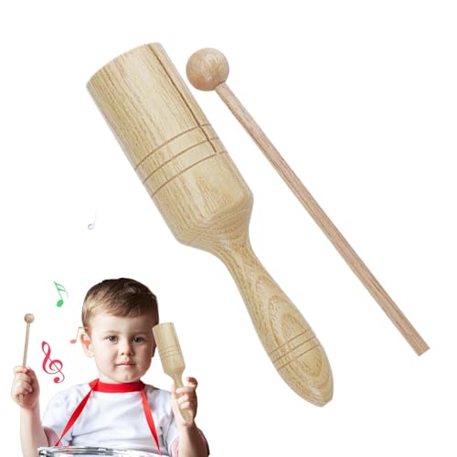 Holz-Krähen-Sounder, Musik-Schlaginstrument – ​​Tonblock-Musikinstrument, Holz-Krähen-Sounder | Lernspielzeug, Musikspielzeug mit einem Lautsprecher und Stock von Generic