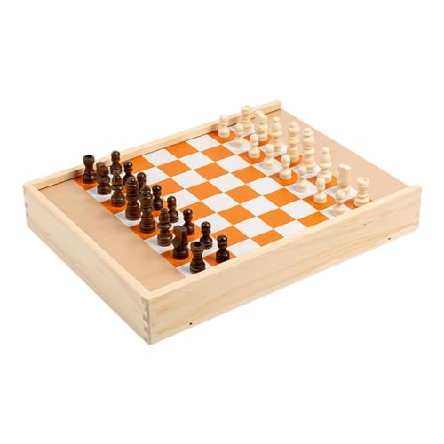 Holz-Mehrspielbrett-Set, Holz-Schachbrett-Set - Klassischer 5-in-1-Schach-Dame-Bounce-Schach,Tragbares Tischspiel, Reisespielzeug für Jugendliche, Kinder und Erwachsene von Generic