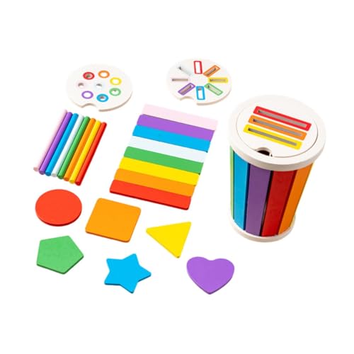 Holz-Regenbogen-Stapel-Set, Montessori-Spielzeug, frühes Lernspielzeug für 3, 4, 5, 6 Jahre alt, Regenbogenfarbe von Generic