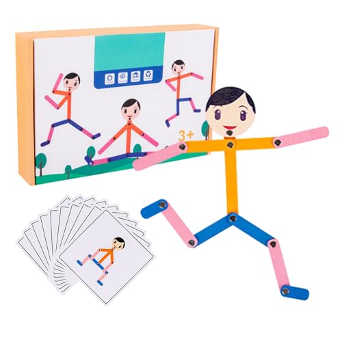 Holz -Roboterspielzeug Mit Holzaaktion - M0ntessori Einstellbare Puzzle -Figur, Interaktiver Bildungssatz | 48 -teiliges Reise -Roboter -Spielzeugkit, 24 Passende Aktivitätskarten Für Mädchen I Holz -Roboterspielzeug Mit Holzaaktion - M0ntessori Einstellbare Puzzle -Figur, Interaktiver Bildungssatz | 48 -teiliges Reise -Roboter -Spielzeugkit, 24 Passende Aktivitätskarten Für Mädchen I von Generic