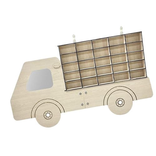 Holz Spielzeugauto Präsentationsständer, Spielzeugauto Organizer für Modellautos, LKW, Kleine Puppen von Generic