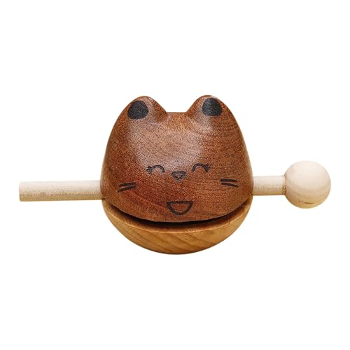 Holzblock-Musikinstrument, Tempel-Holzfisch,Schlaginstrument Katzenfigur Holzfisch Kreative niedliche lustige Musikinstrument-Desktop-Ornament für Zuhause von Generic