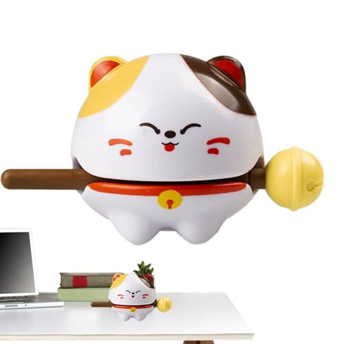 Holzblockinstrument | Lucky Cat Temple Block Percussion-Spielzeug, einzigartige Instrumente, Cartoon-Tier-Schreibtisch-Ornament, Schreibtisch-Spielzeug, Klangtrommel für den -Auto-Schreibtisch von Generic