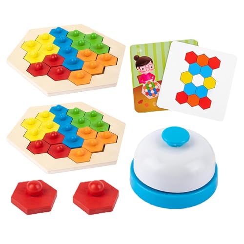 Holzklötze-Puzzle – Holzpuzzlespiele, Denksportspielzeug | Logik-Kampf-Puzzlespiel | Reisespiel, tragbares pädagogisches Denksport-Brettspielzeug für Kinder von Generic