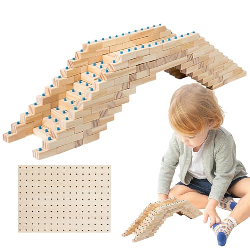Holzklötze für Kinder,Holzbausteine ​​ - Kreative Stapelblöcke für Kinder - Tragbares Mehrzweck-Lernspielzeug, tragbares Stapelspielzeug für und Mädchen von Generic