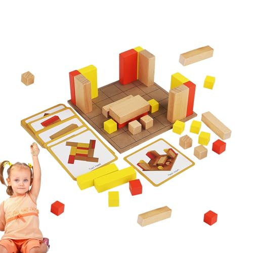 Holzklötze für Kinder – Geometrische Holzbausteine ​​– Bausteine-Set, Mehrzweck-Lernspielzeug zur Verbesserung der praktischen Fähigkeiten von Generic