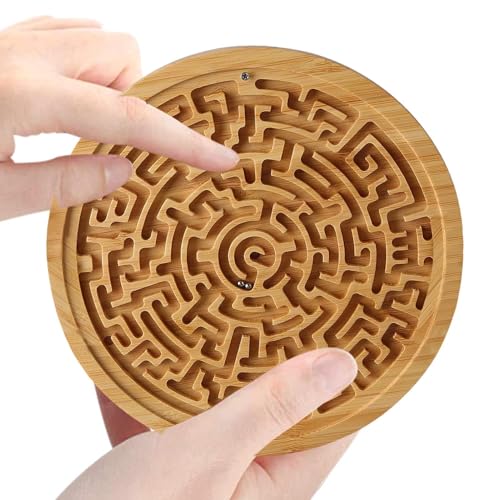 Holzlabyrinth-Brettspiel,Holzlabyrinth-Brettspiel | Rundes Labyrinth-Spiel aus Holz für Kinder - Mehrzweck-Labyrinth-Puzzle-Logikspiel-Spielzeug für Kleinkinder, Erwachsene, Kinder, Teenager von Generic